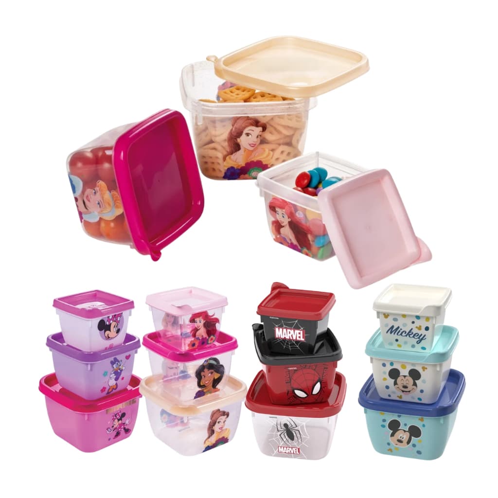 Kit 3 Potes para Lanche Infantil da Escola Crianças Bebês Armazenar Congelar Papinha Introdução Alimentar Menino Menina