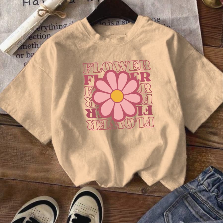 Blusa Feminina Juvenil Manga Curta Over Flower Tamanho 4 ao 16