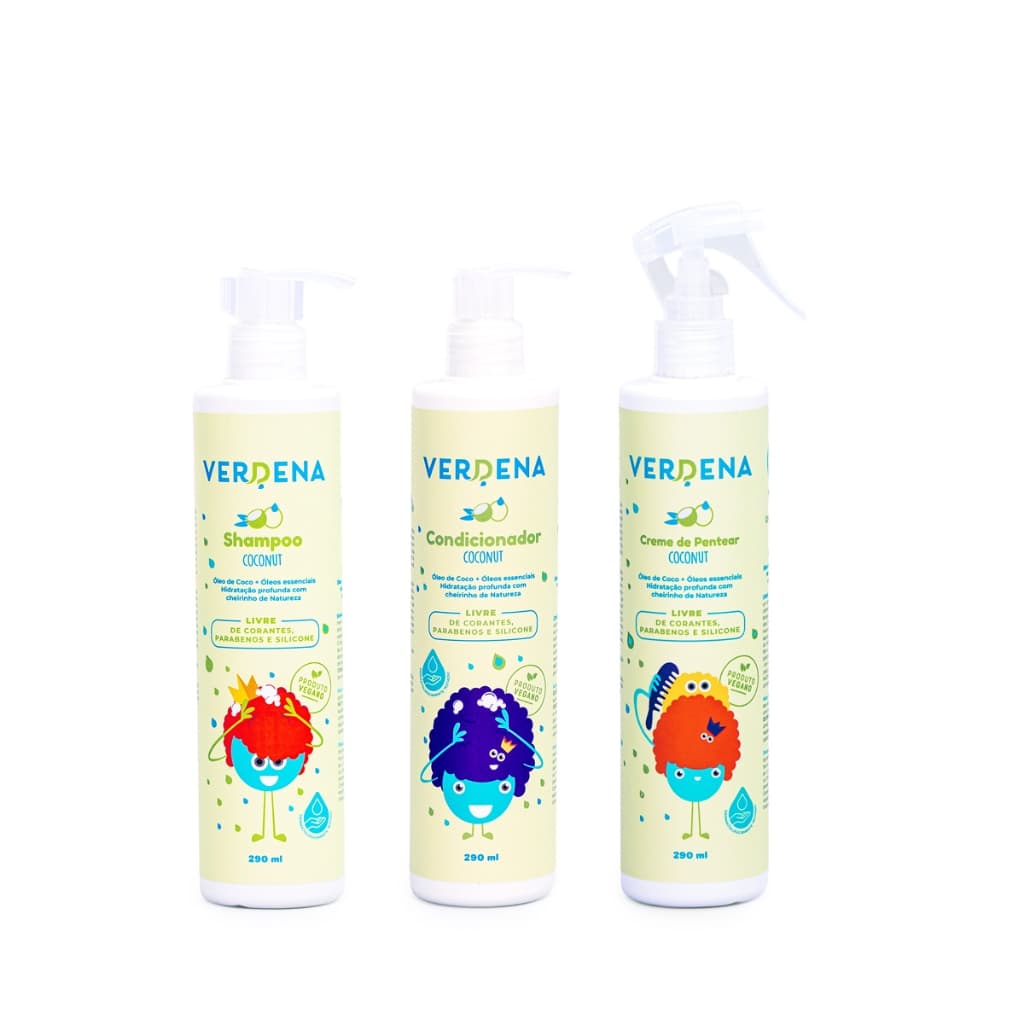 Shampoo, Condicionador e Creme de pentear Infantil Coconut Verdena Baby