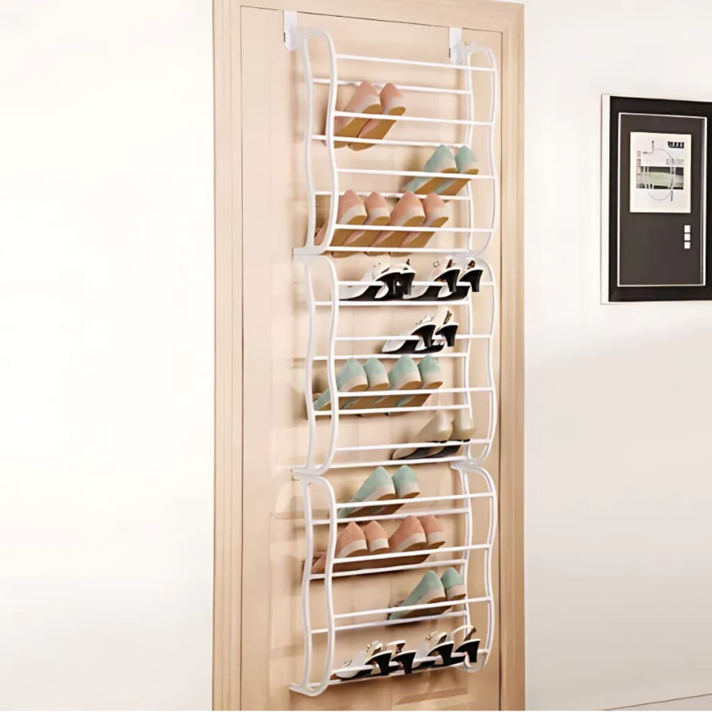 Sapateira Vertical De Porta Parede 36 Pares Compacta 183cm Otimiza Espaço Plástico