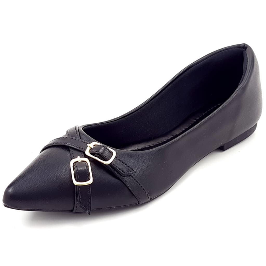 Sapatilha Feminina Total Conforto Elegante Tiras Fivela