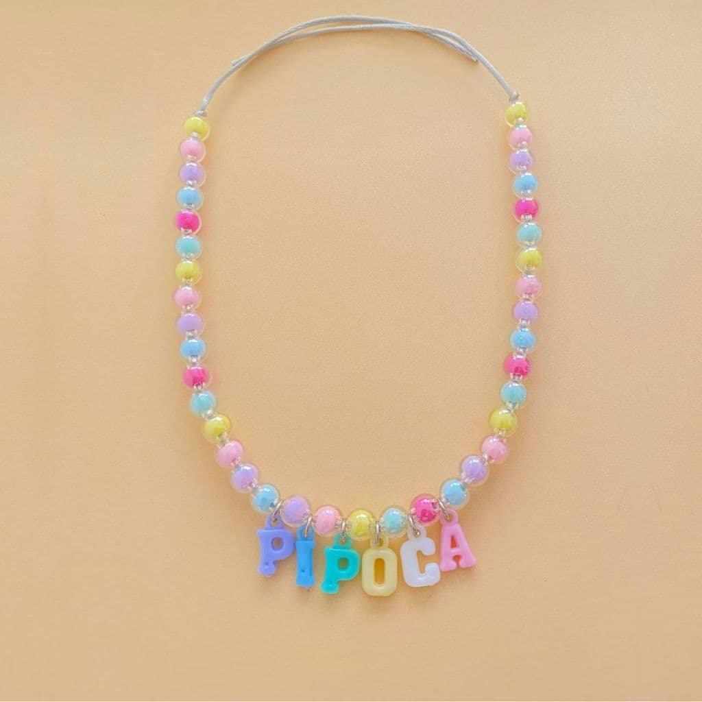 Colar coleira pet personalizado com nome transparente