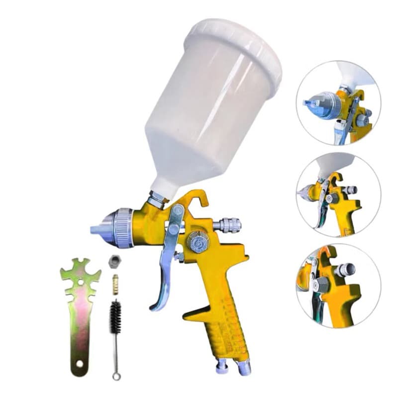 Maquina de Pintura Pistola  Profissional Automotiva Gravidade mais 1.4mm Bicos Bojão 600ml  - BM