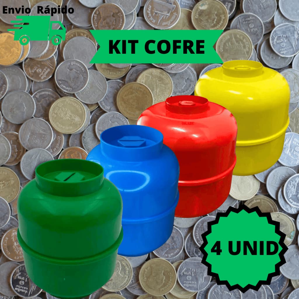 Cofrinhos Botijão 17cm Cofre Plástico Grande Rígido Moedas Nota Para Crianças Adulto Escolha 2/3/4