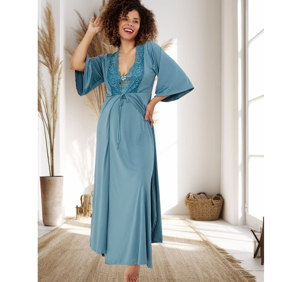 Robe Longo Luxo Noite Renda Hobe