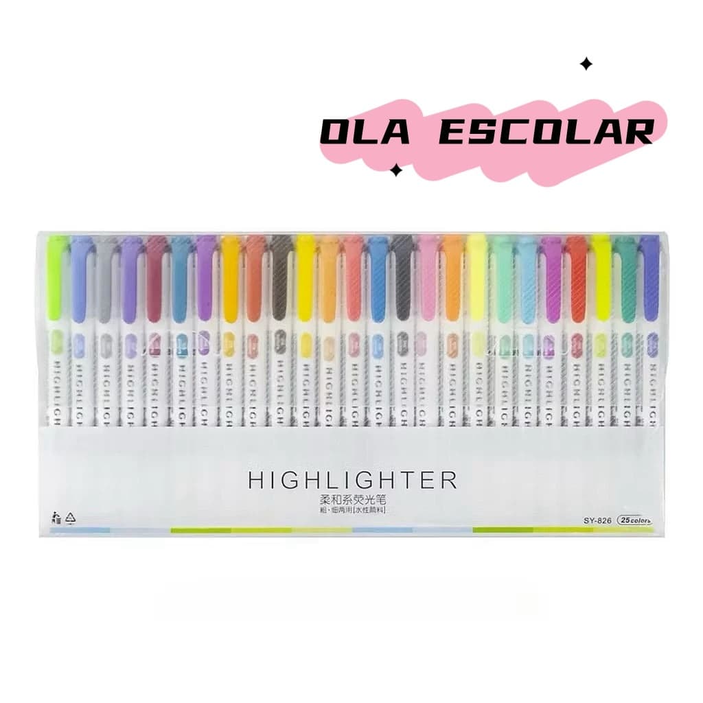 Dupla Ponta 5/10/15/25/35 Cores Conjunto Mildliner Marcador Caneta Marca Texto Material Arte