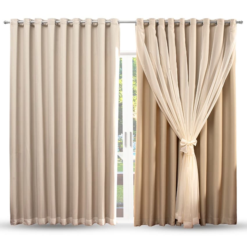 Cortina Voil Com Forro Blackout Tecido 6,00X2,70 Metros  perfeita para Casa