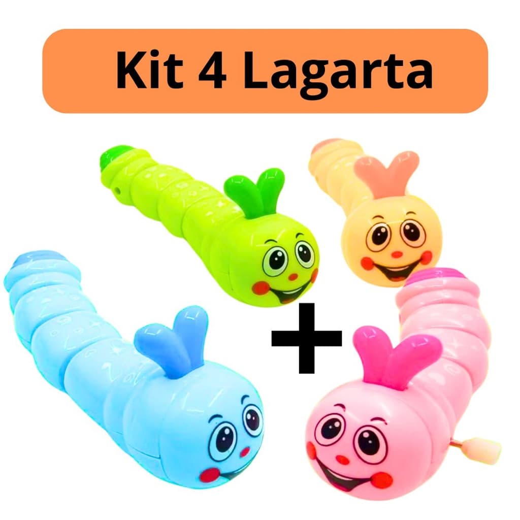 Brinquedo Minhoca mini Lagarta a Corda Colorida Para Bebe