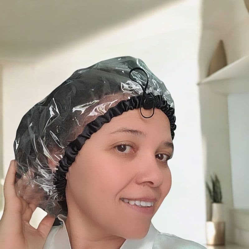 Touca de Banho Impermeável e Reutilizável Acessórios Adulto e Crianças com Regulagem