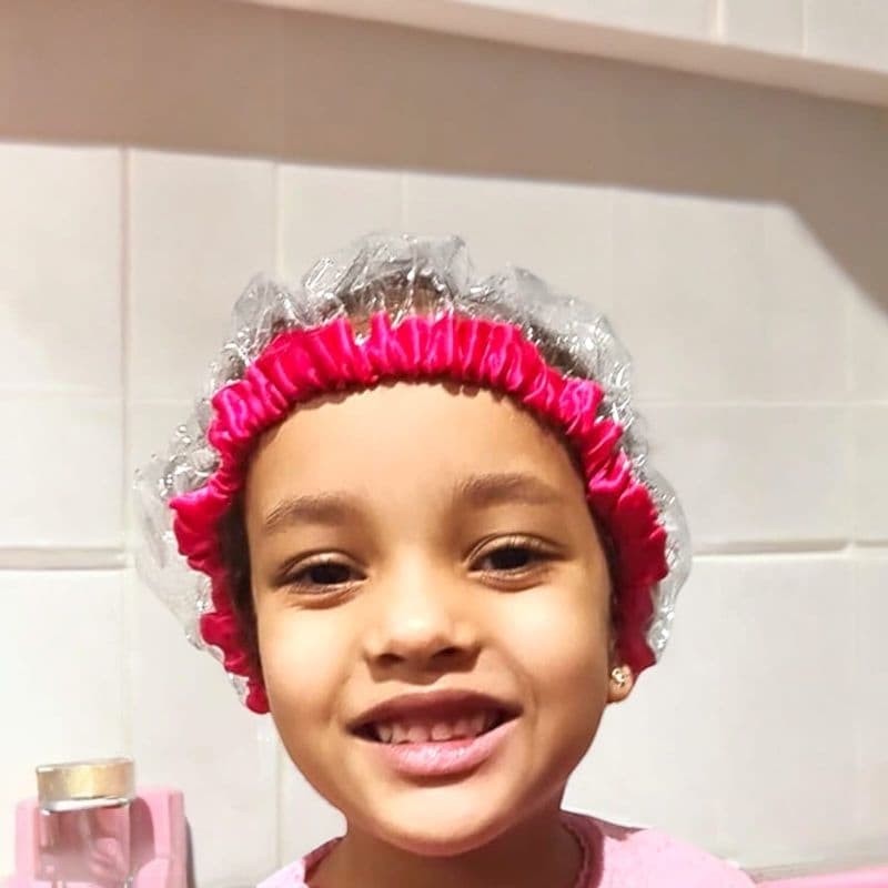 kit 2 Touca Plastica de Banho Impermeável Infantil