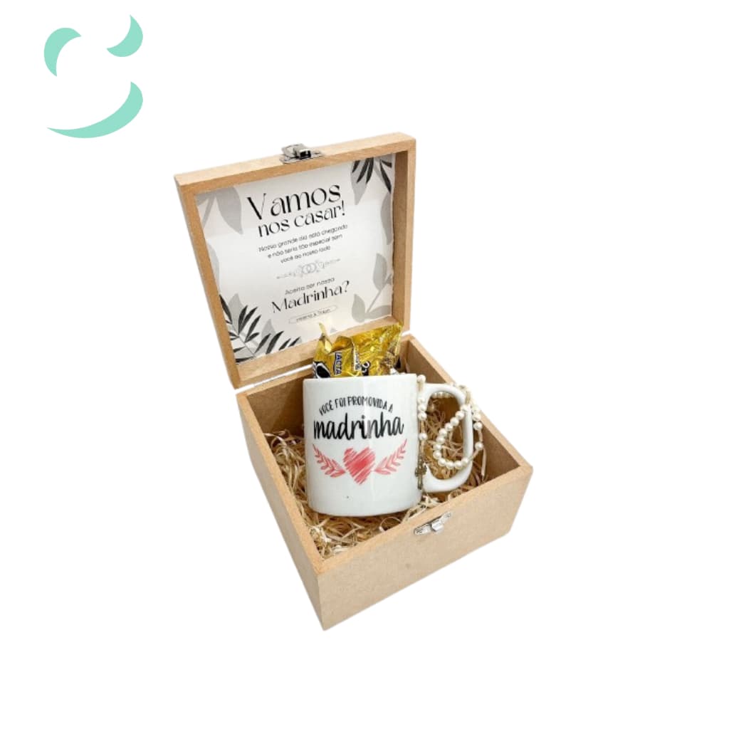 Caixa 1 caneca 15x15x10 com fecho em mdf cru otima para presentear