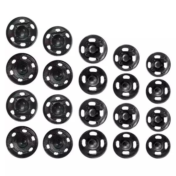 Kit Colchetes de Pressão SP426 10 Cartelas Nº0 a 4 Niquelado ou Preto para Costura