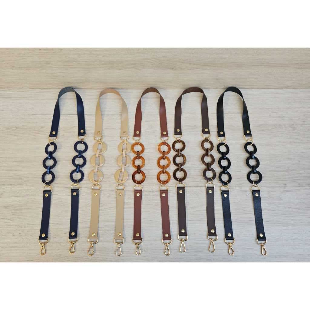 ALÇA DE COURO SINTÉTICO COM ELOS PARA BOLSA,BOLSA DE CROCHE