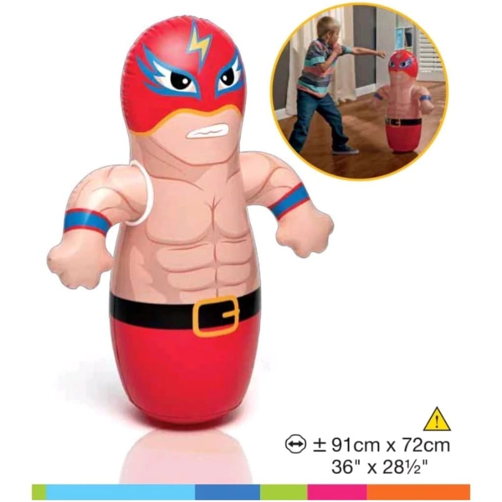 João Bobo Teimoso Inflavel Infantil lutador Mascarado - Intex VERMELHO