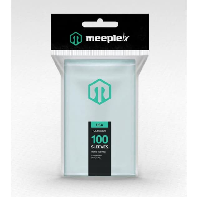 Sleeve MeepleBR USA Padrão PREMIUM 56 x 87 - 100 unidades