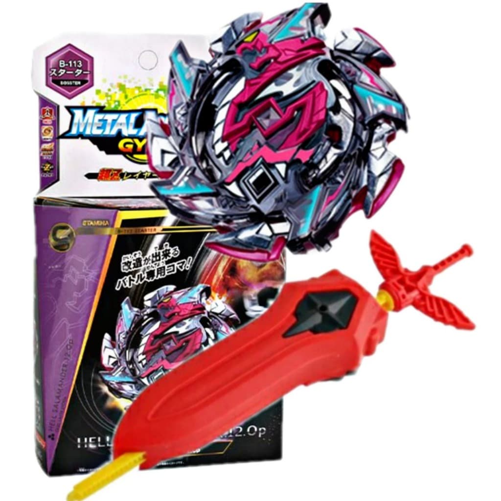 Pião com Lançador  Brinquedo Lançador  B113  Heel Salamander Lancador Lr