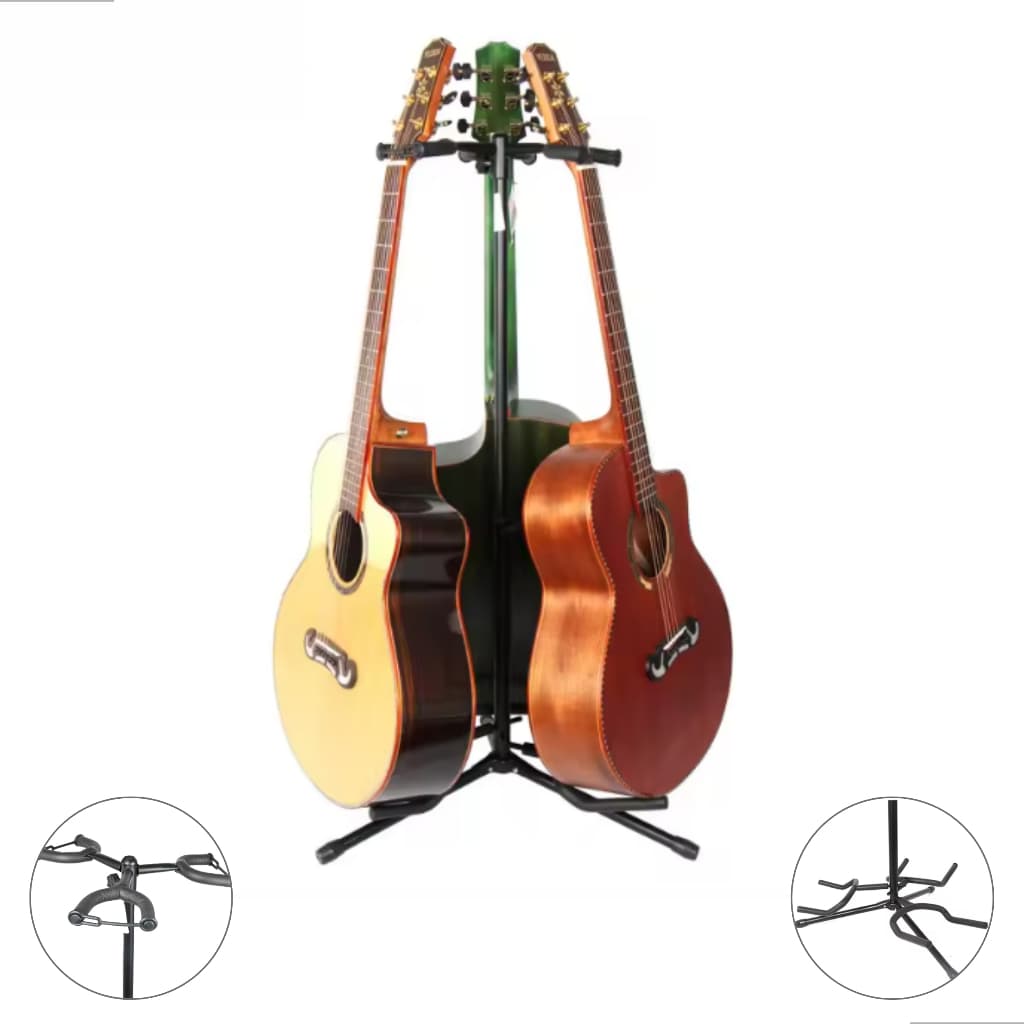 Suporte Estante Tripé 3 Instrumentos Violão Guitarra Baixo Cor Preto Reforçado Bertô