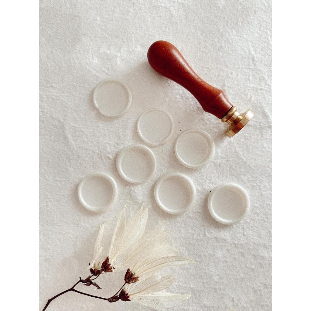 Lacres de cera Cor Branco Perolado 10un convite de casamento - Envio Imediato