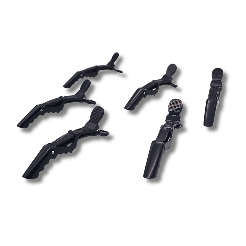 Kit 6 Unidades de Clipes Grampos Preto Presilhas Pregador Clips Crocodilo Jacaré Para Cabelos
