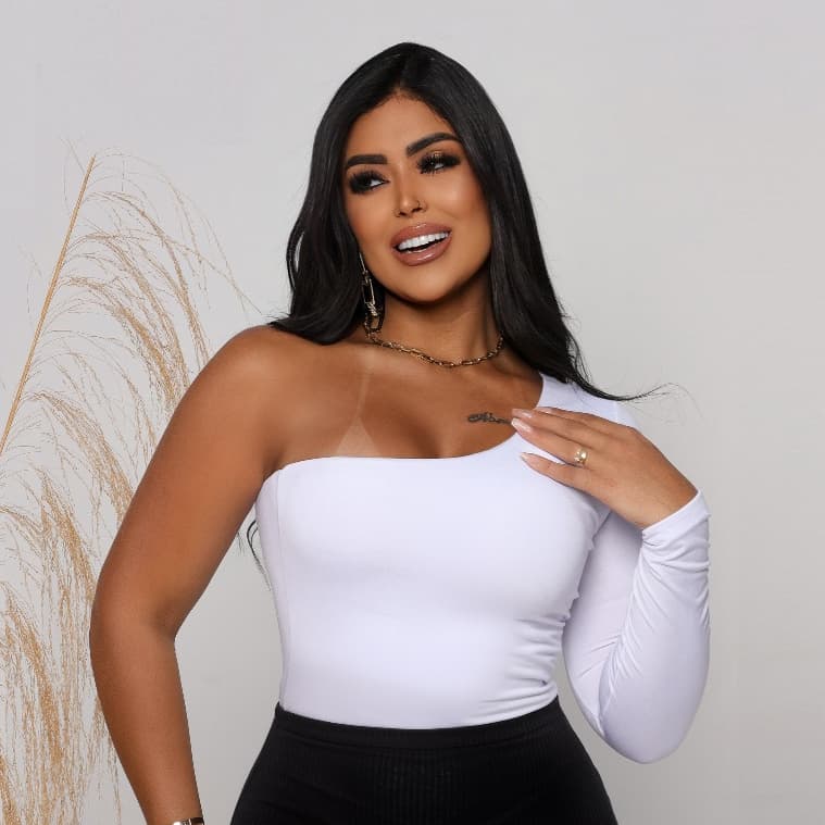 Body Mula Manca Feminino Manga Longa Um Ombro Só Body Justo Moda Blogueira