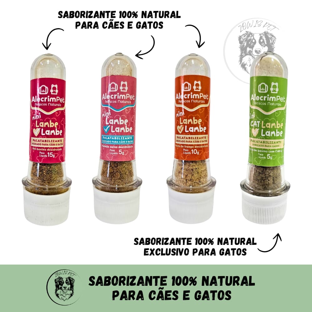 Mini Lambe Lambe Saborizante Suino Bovino ou Frango Alecrim Pet Para Cães e Gatos