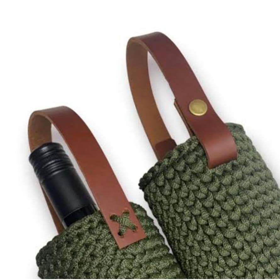 Combo 10 alças porta vinho em couro ecológico para crochê - varias cores