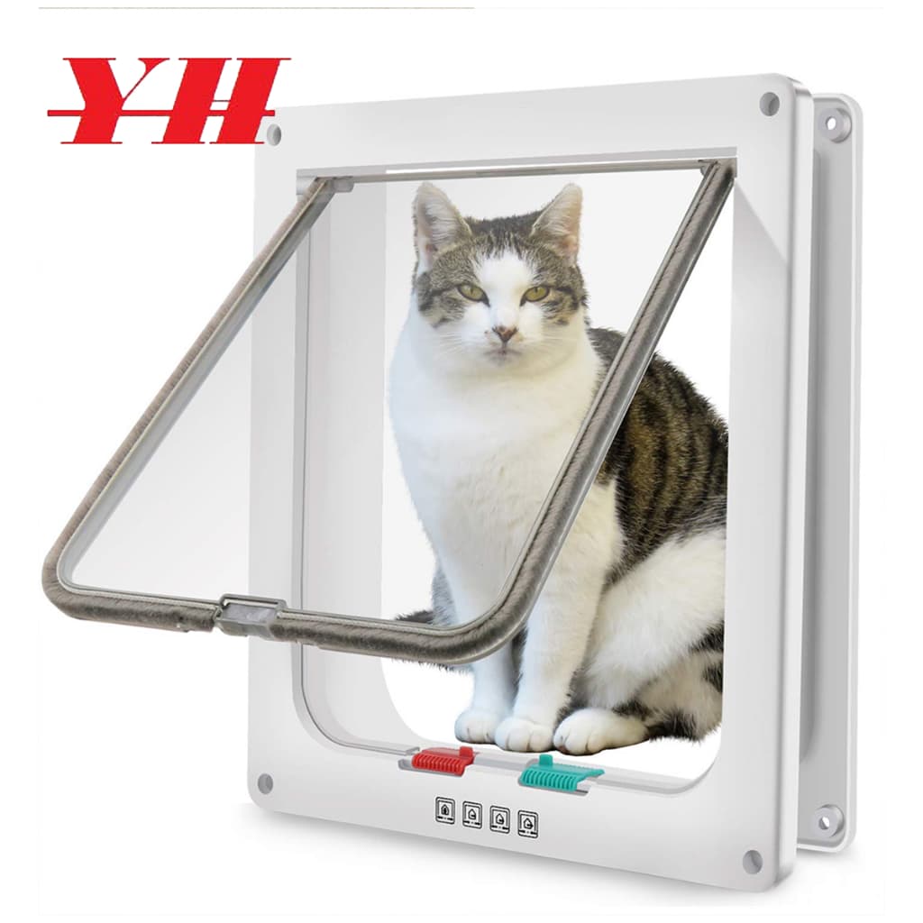 YH-Porta grande do gato, porta da aleta do gato de bloqueio de 4 vias para portas exteriores interiores, por