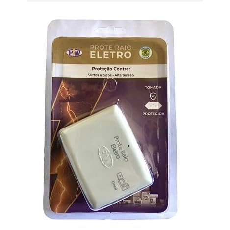 Protetor Contra Raios e Descargas/Picos de Energia - Protetor de Raio PW Eletro 2 Tomadas 127V/220v