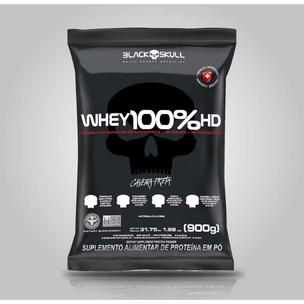Whey 100% HD Whey Protein 900g Sabores - Black Skull