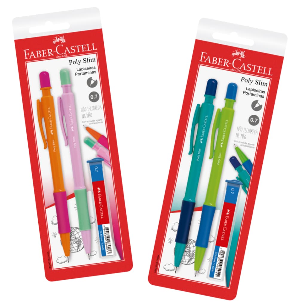 Lapiseira Poly Slim 0.5 ou 0.7mm + Tubo de Grafite _ Faber Castell