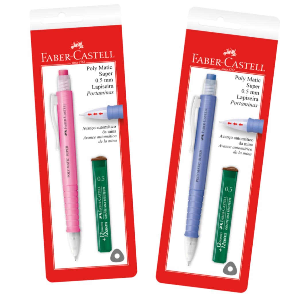 Lapiseira Poly Matic Super 0.5 ou 0.7 + 1 Tubo de Grafite _ Faber Castell