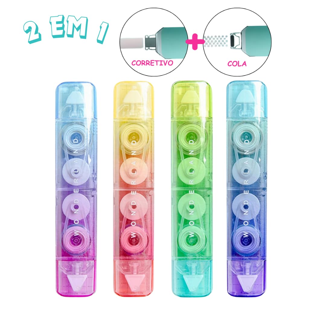 Corretivo + Cola Em Fita 2 Em 1