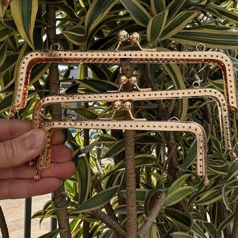 Fecho da Vovó Armação de Metal Retangular Alça Quadrada Para Bolsas de Crochê