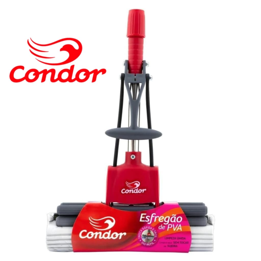 Mop PVA Sem Cabo Rodo Esfregão Mágico Limpeza Esponja Super Absorvente Condor 1620