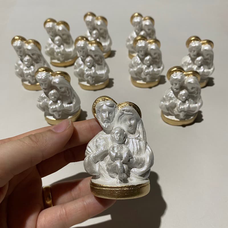 Kit 10 Sagrada Família Mini 7cm / Lembrança ECC / Lembrança Casamento/ Lembrancinha Encontro De Casais Com Cristo