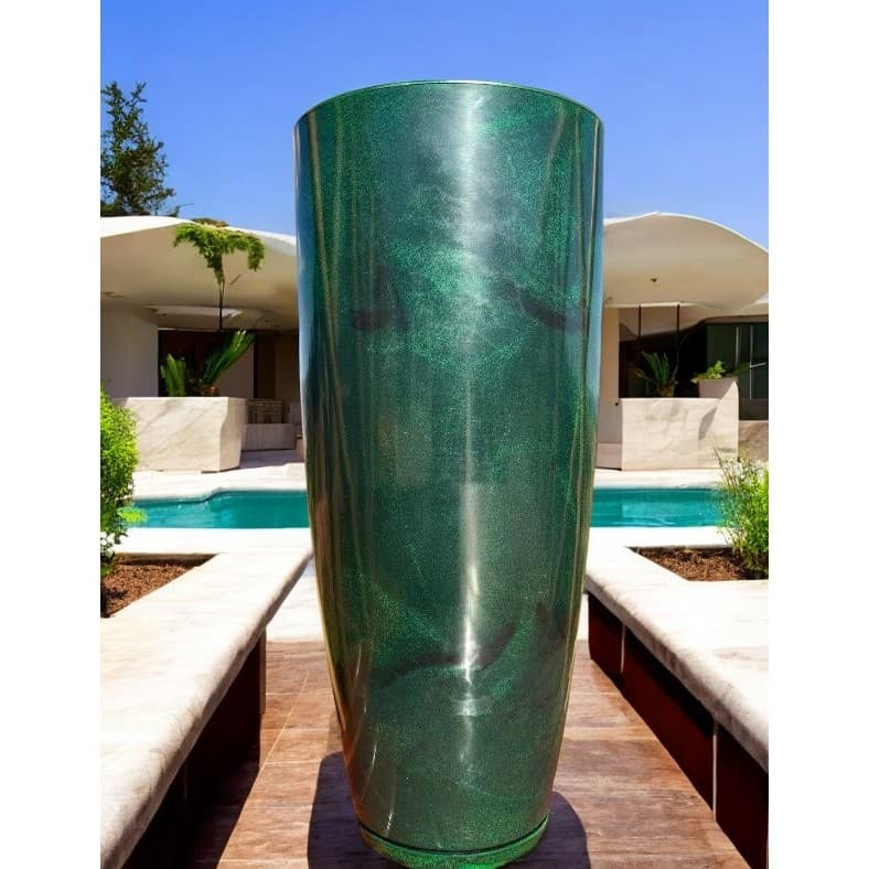 Vaso coluna ibiza c/prato G Marmorizado liso Decorativo Grande sala/jardim