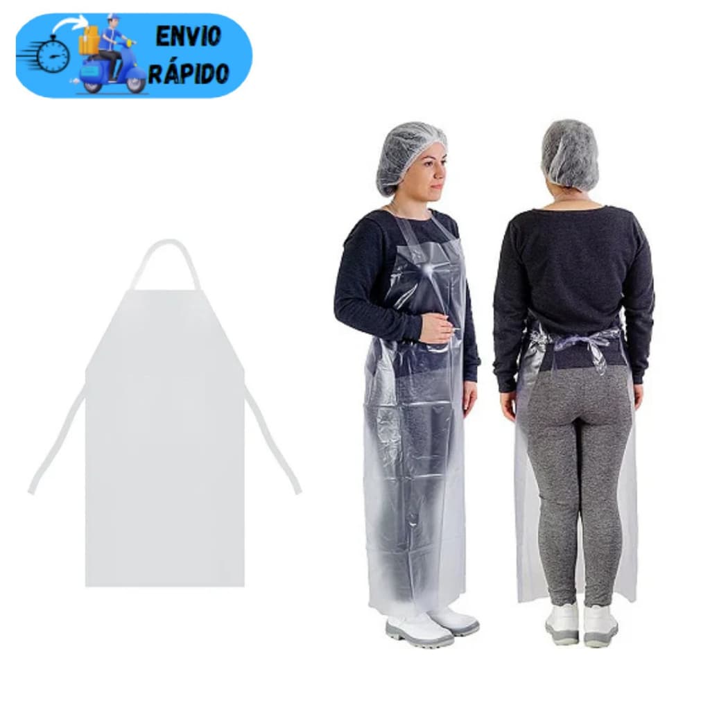 KIT 02 AVENTAL TRANSPARENTE DE VINIL COZINHA 1,20 x 70cm PROTEÇÃO EPI IMPERMEÁVEL LIMPEZA AÇOGUEIRO NATAL