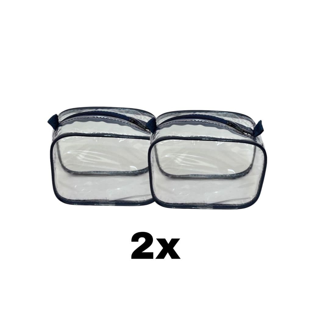 Kit com 2 MINI necessaire transparente 15X12 para viagem, maquiagem, esmalte, organizadora, multiuso
