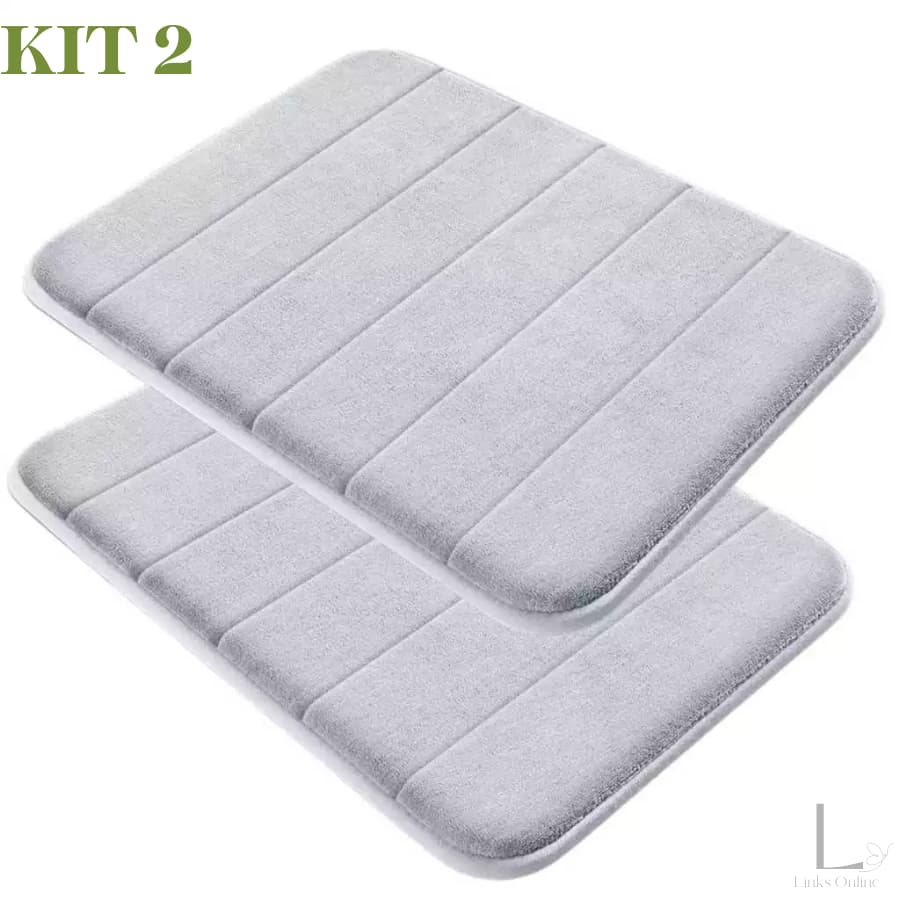 Kit 2  Tapete De Banheiro Soft Macio Secagem Rápida 60x40cm