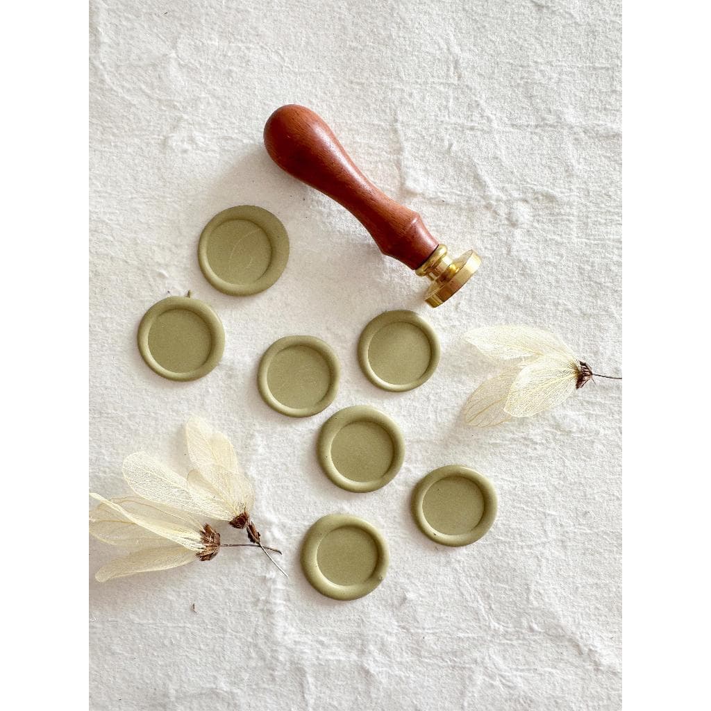 Lacres de cera Cor Verde Orégano 10un convite de casamento - Envio Imediato