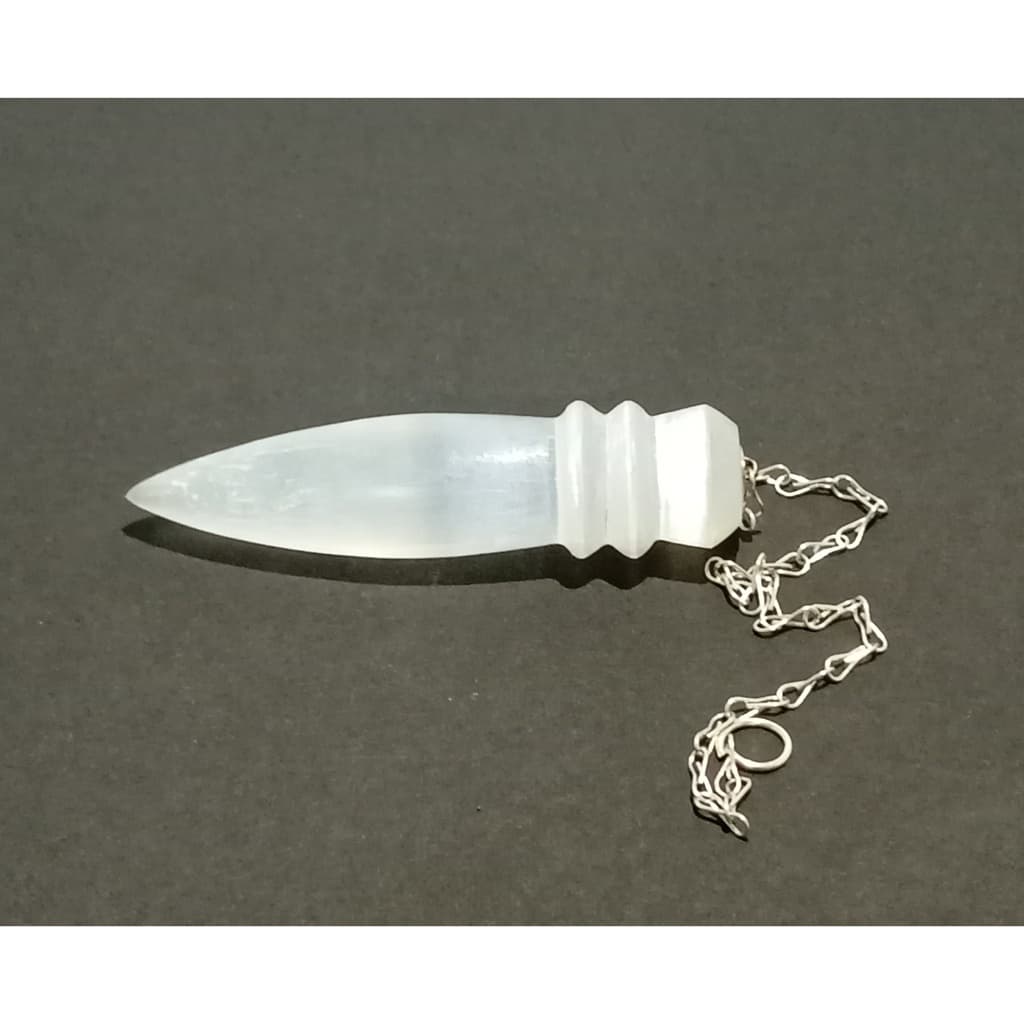 Pendulo Egípcio de Quartzo Selenita ( Pedra Natural)