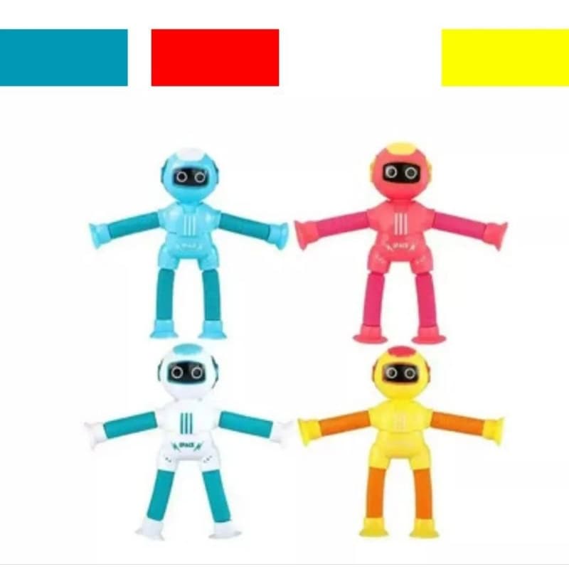 Kit 4 Robôs Pop It Tubo Estica Gruda Fidget Toys Tiktok