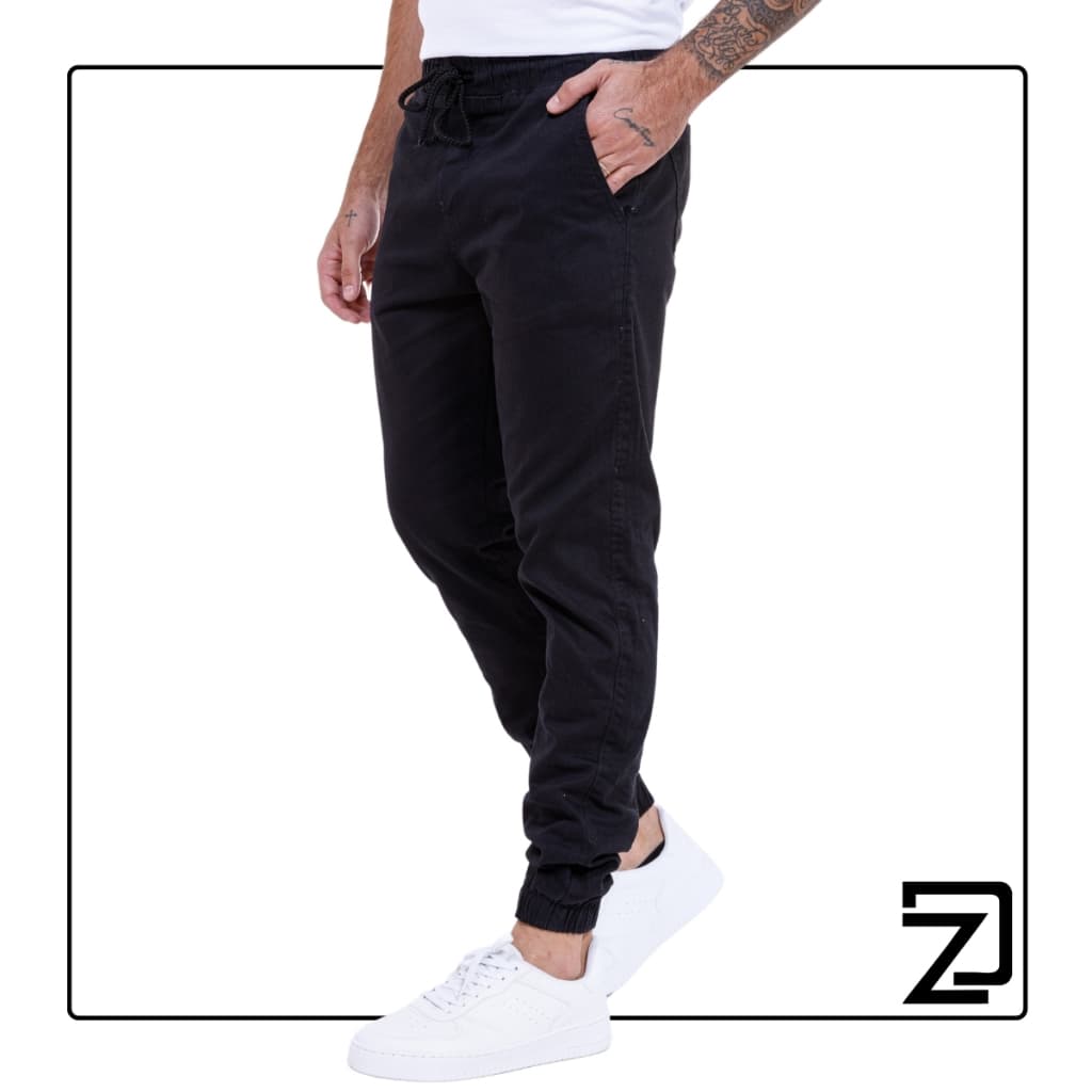 Calça Jogger Sarja Colorida Jeans Masculina