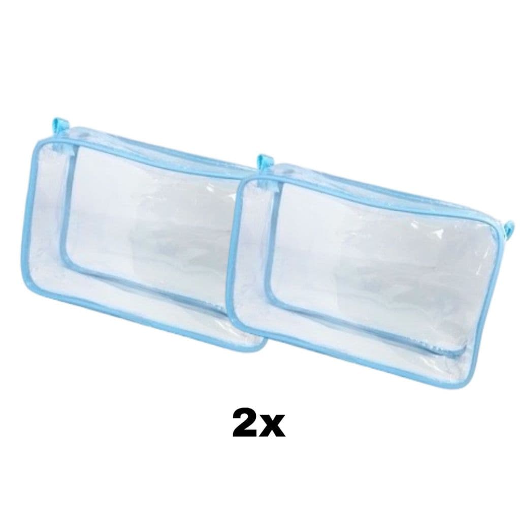 Kit com 2 necessaire Transparente 23x15 viagem, maquiagem, esmalte, organizadora, multiuso
