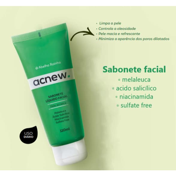 Sabonete Líquido Facial Melaleuca Antiacne - Abelha Rainha 110ml