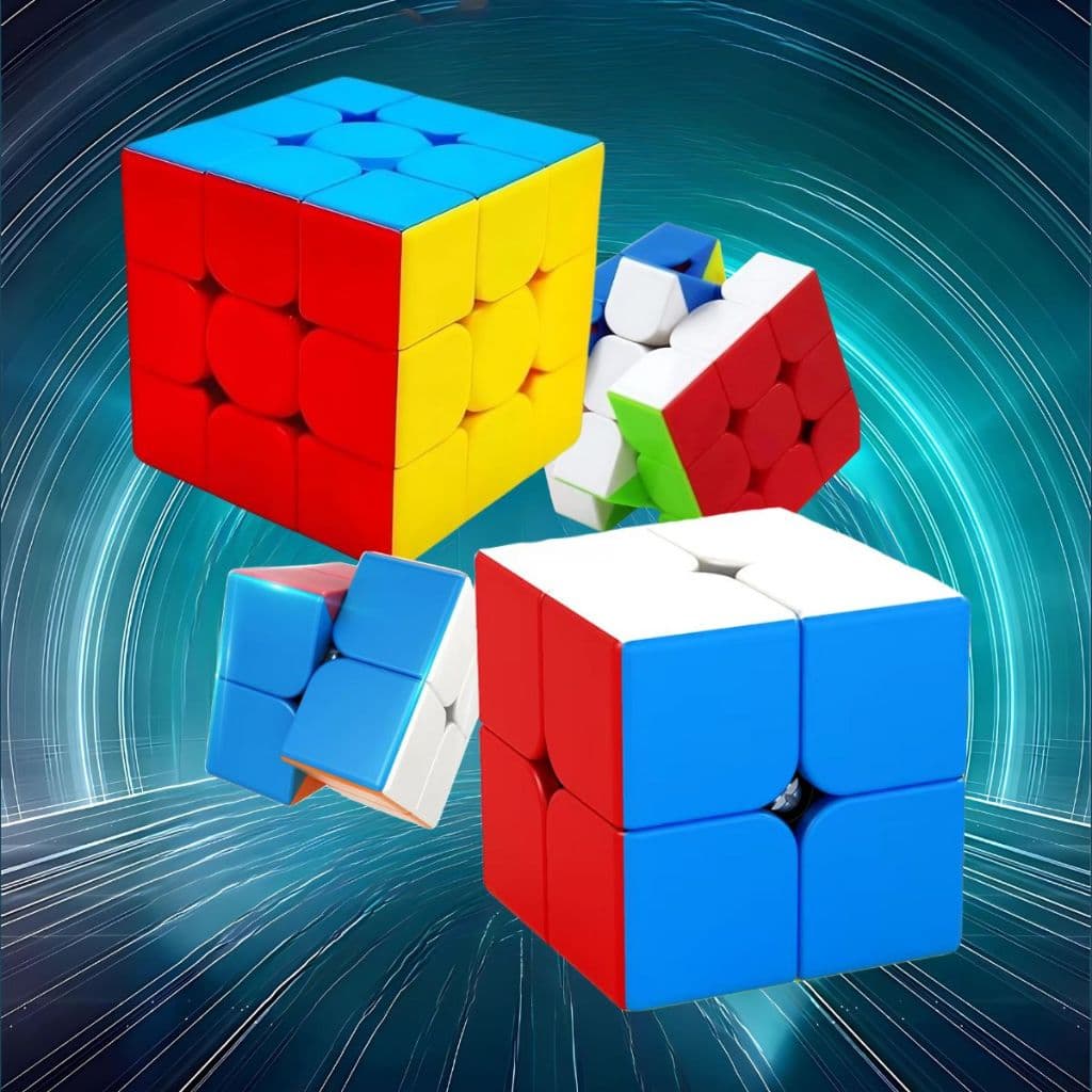 Kit 2 Cubos Mágicos 2x2 + 3x3 Profissional Moyu / QIYI Lubrificado Puzzle Magic