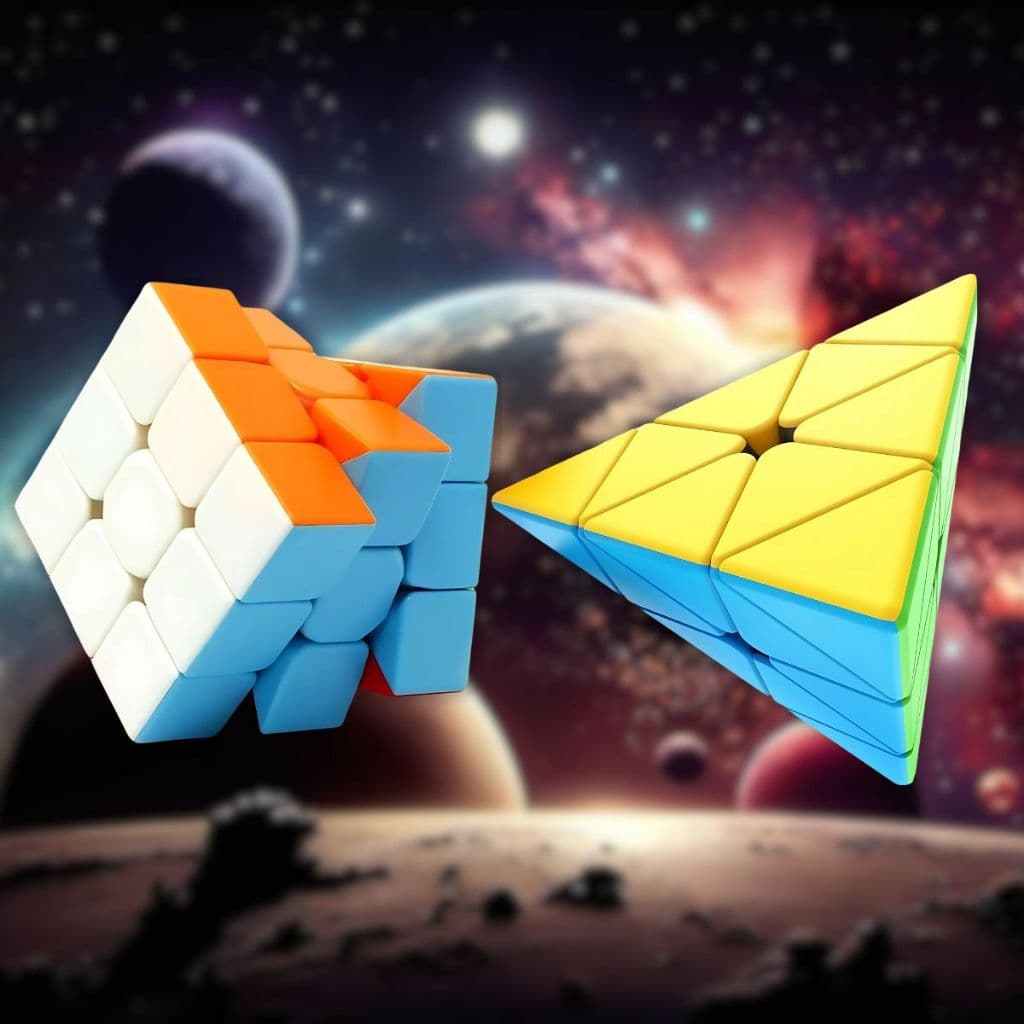 Kit Cubos Mágicos 3x3x3 + Pirâmide Profissionais Movimentos Suaves Giros Rápidos Lubrificados