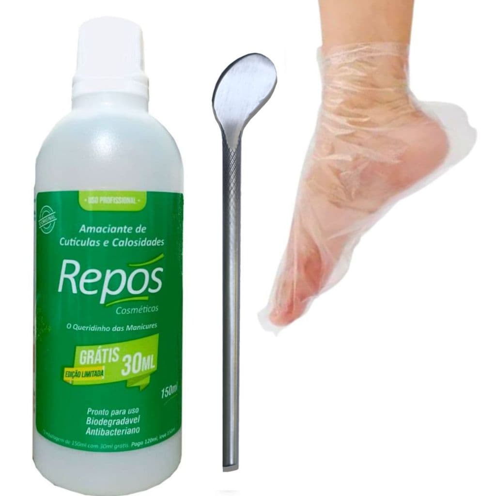 Kit Repos Amaciante Removedor de Calosidades Cutículas Espátula 222 com Botinhas