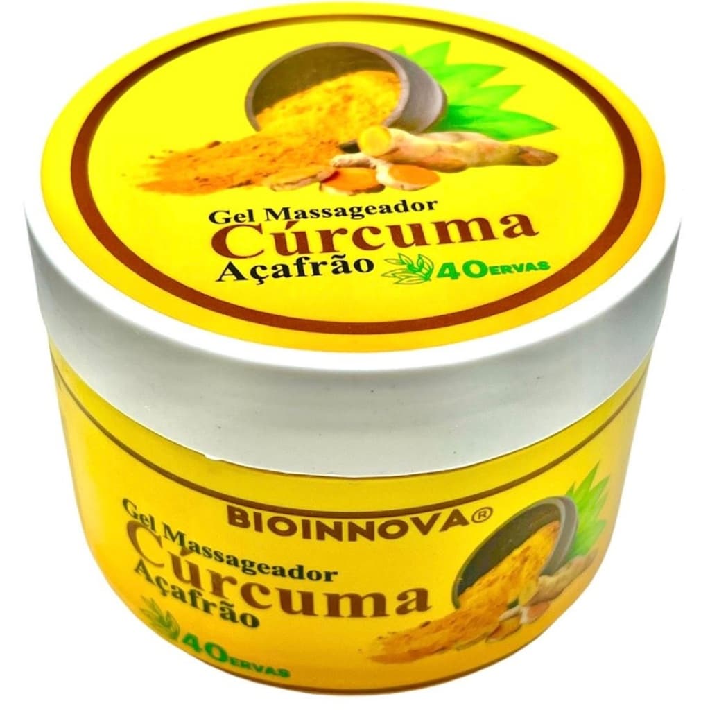 Gel Massageador Cúrcuma Açafrão 40 Ervas 250g - Bioinnova