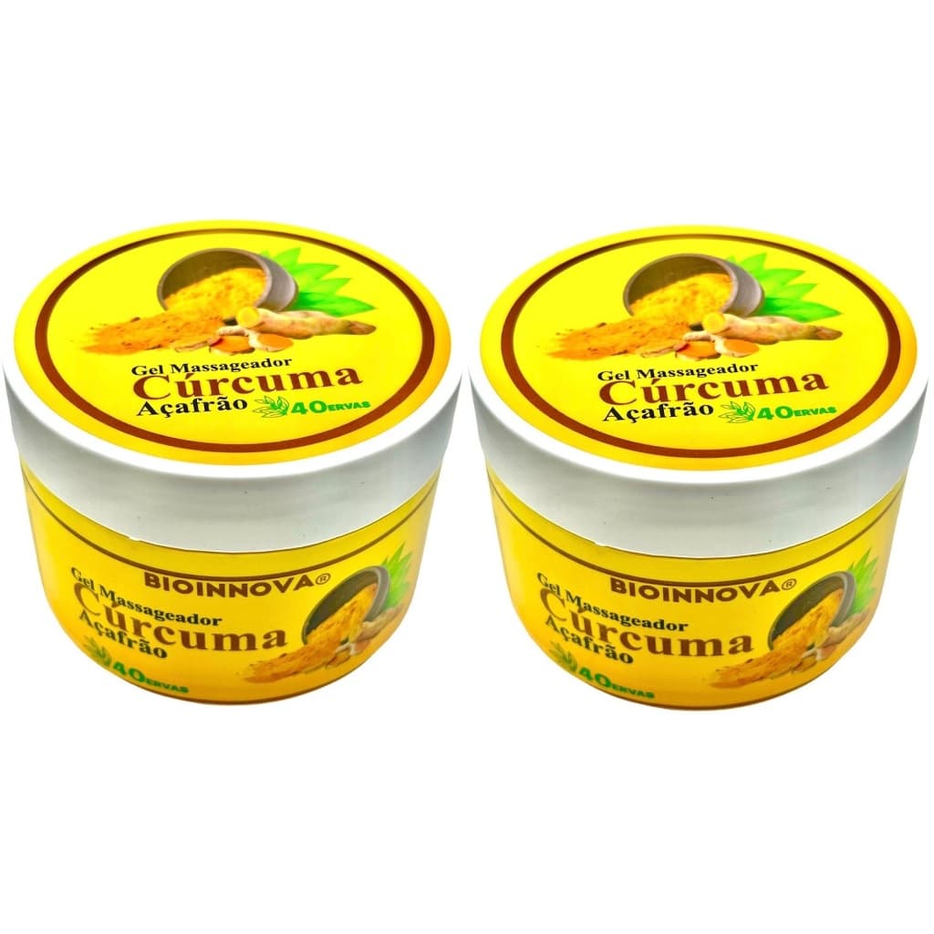 Kit 2 Gel Massageador Cúrcuma Açafrão 40 Ervas 250g - Bioinnova